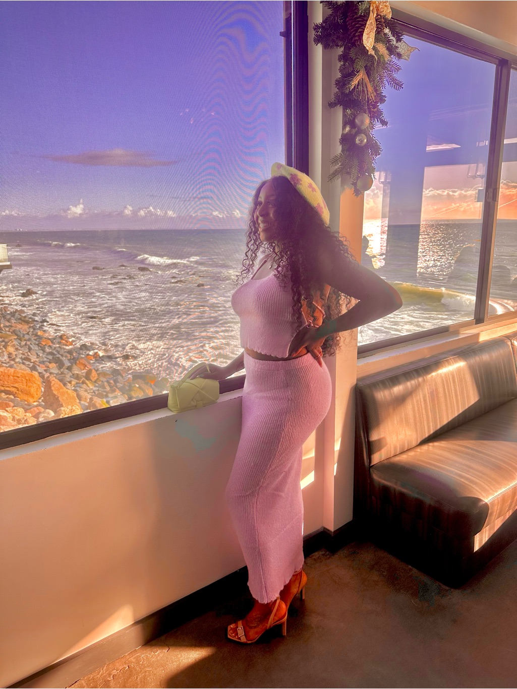 Finesse Lavender Ribbed Knit Crop Top & Maxi Skirt Set